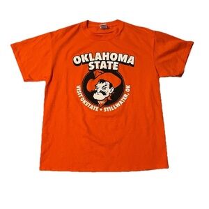 NCAA OSU Oklahoma State University Cowboys Orange/Black Football T Shirt Size M